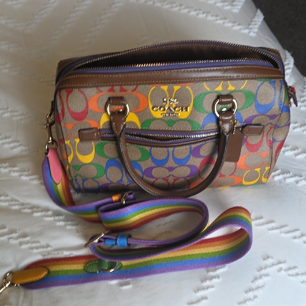 Coach Rainbow Signature Satchel